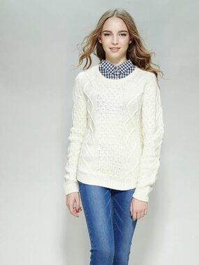 Women's Blue‎ and White Plaid Dicky Collar New !!!